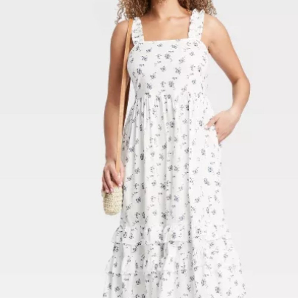 Floral Print Smocked Tiered Dress Universal Thread